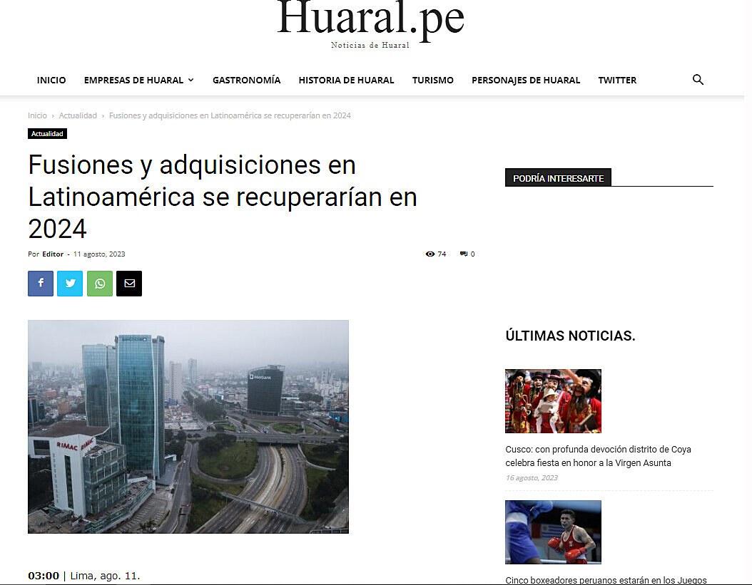 Fusiones y adquisiciones en Latinoamrica se recuperaran en 2024
